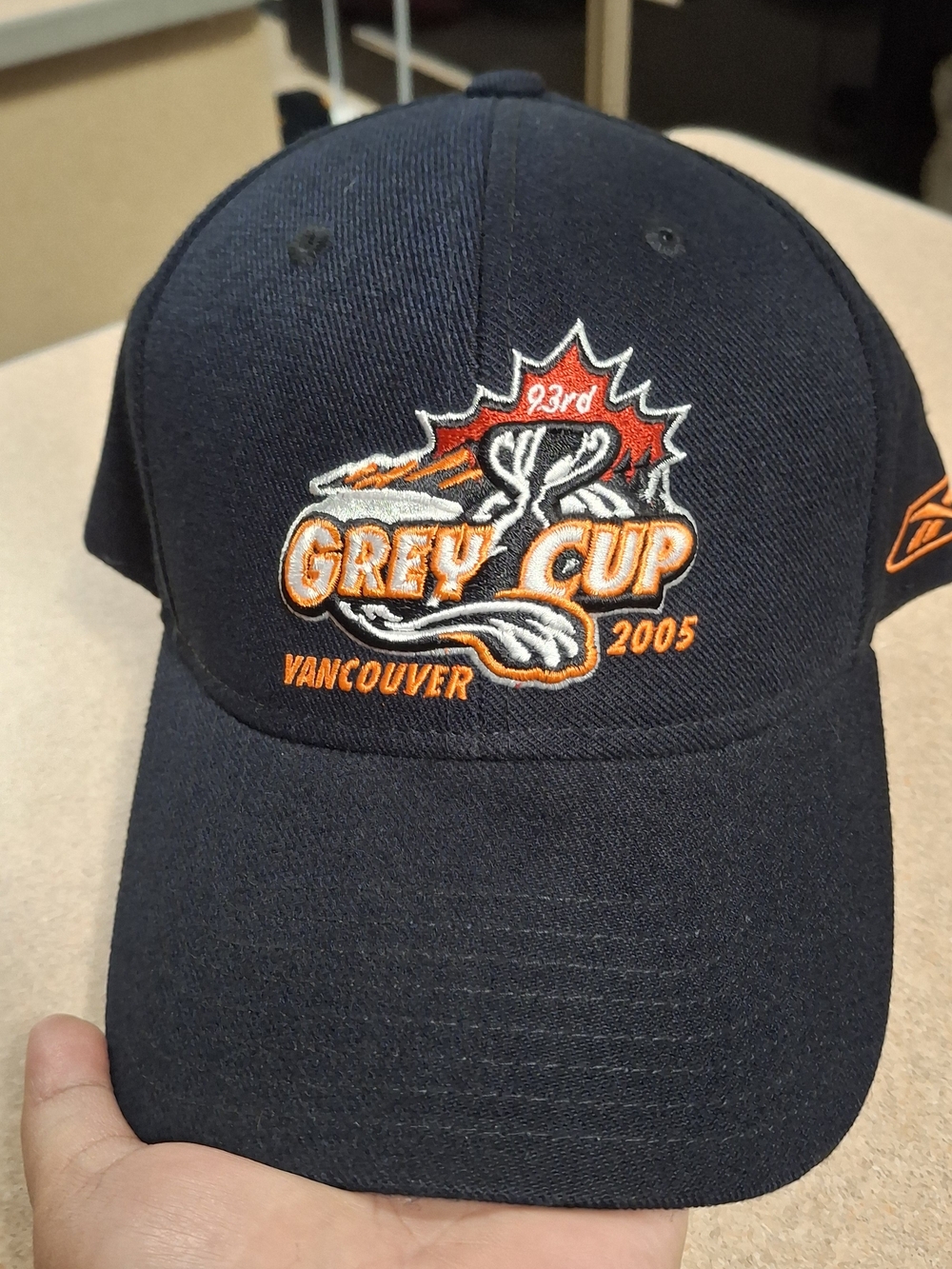 Vintage 2005 93rd Grey Cup Vancouver CFL Reebok Hat Navy Blue Adjustable Adult